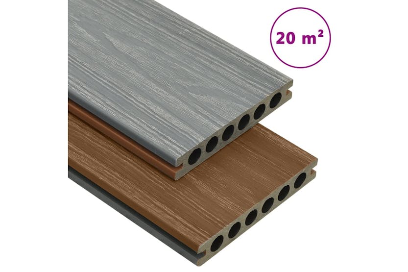 Vidaxl 3070465 Wpc Decking Boards With Accessories Brown And