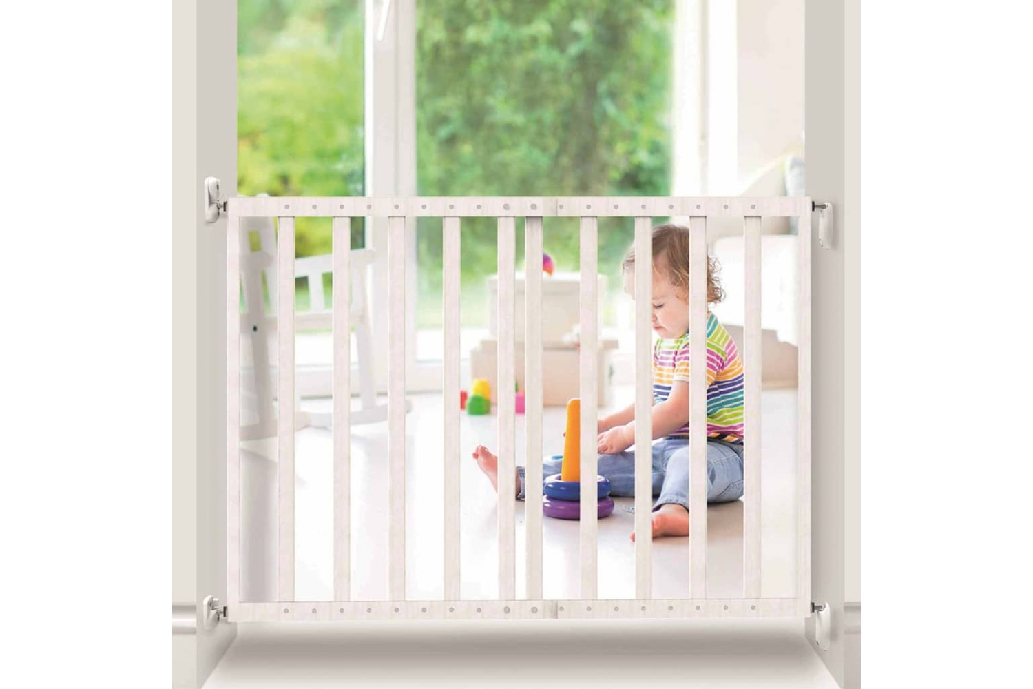 Noma 419485 Extending Safety Gate 63.5-106 Cm Wood White 941