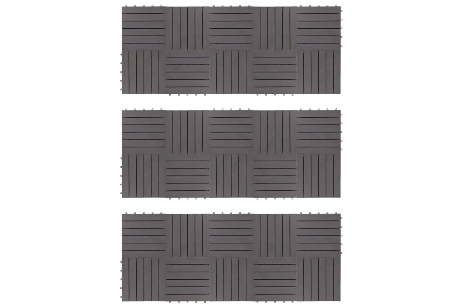 vidaXL 3054433 Decking Tiles 30 Pcs Grey Wash 30x30cm Solid