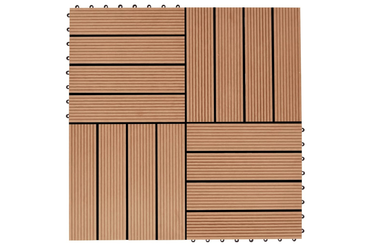 vidaXL 277801 22 Pcs Decking Tiles 30x30cm 2 Sqm Wpc Grey