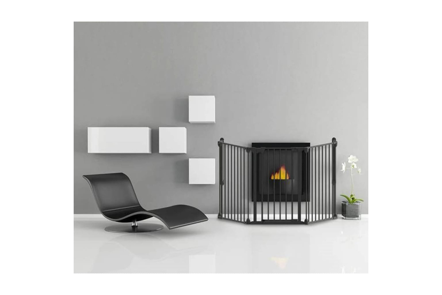 Noma 443366 3-panel Safety Gate Modular Metal Black