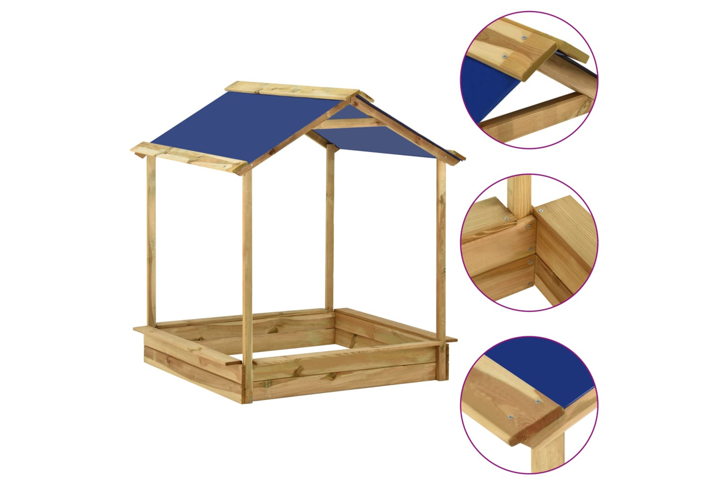 vidaXL 315631 Outdoor Playhouse With Sandpit 128x120x145cm Pinewood