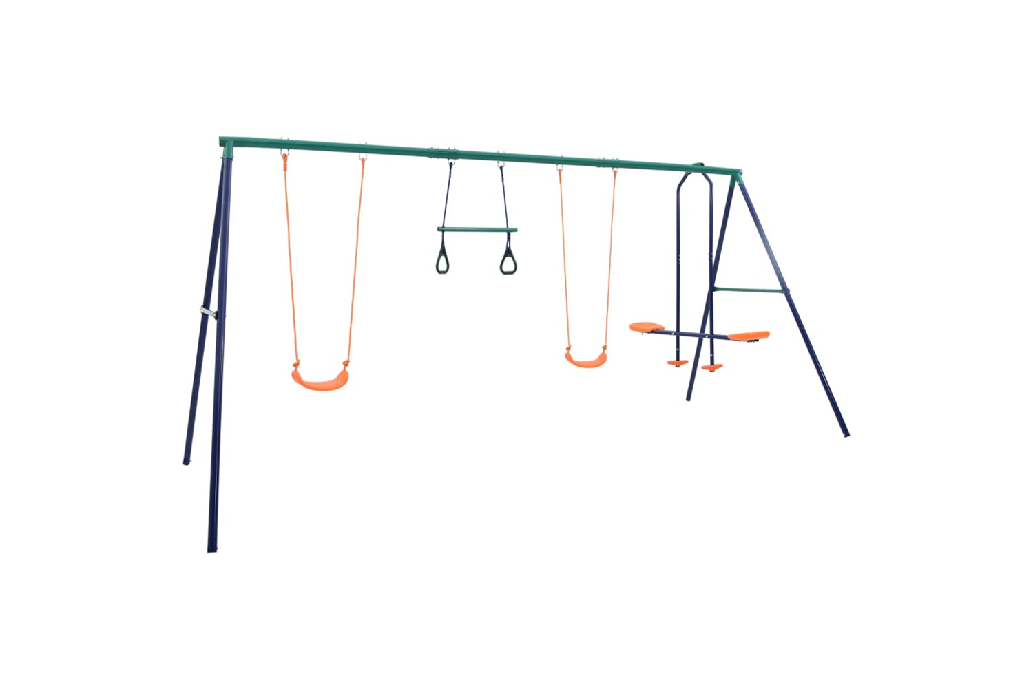 Vidaxl Swing Set With Gymnastic Rings And 4 Seats Steel