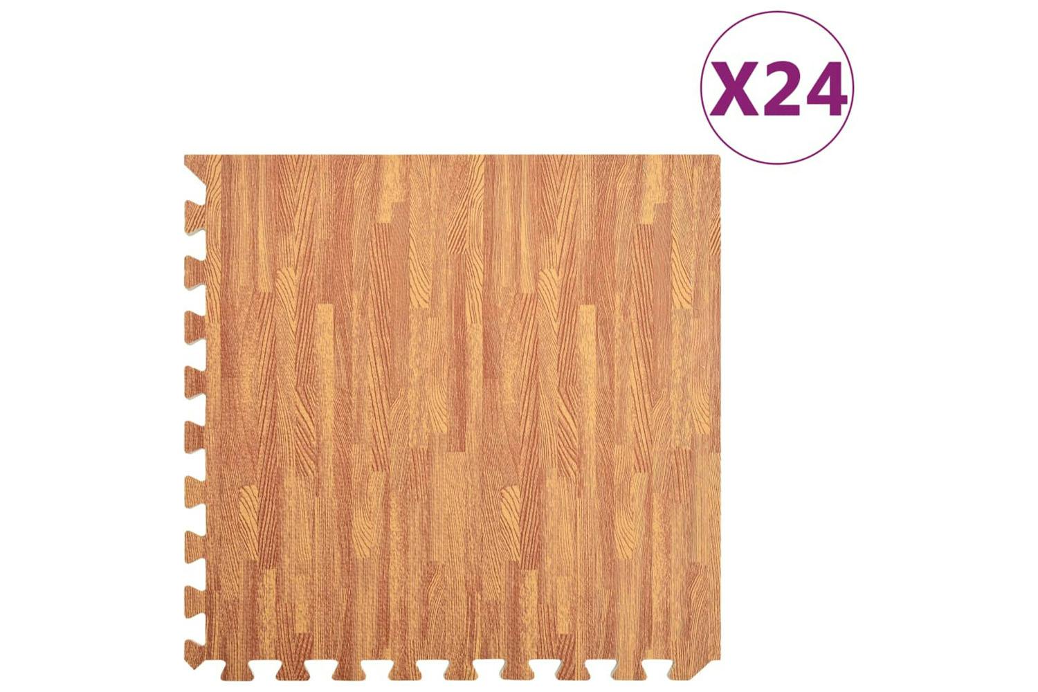 Vidaxl 92460 Floor Mats 24 Pcs Wood Grain 8.64 Ã¡ Eva Foam