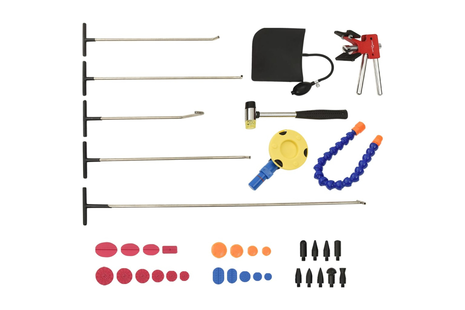 vidaXL 210630 37 Piece Dent Repair Set Stainless Steel