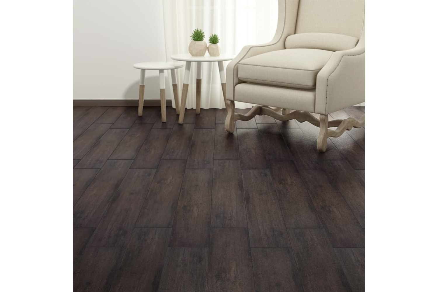 Vidaxl Self-adhesive Pvc Flooring Planks 5.02 M² 2 Mm Dark Brown