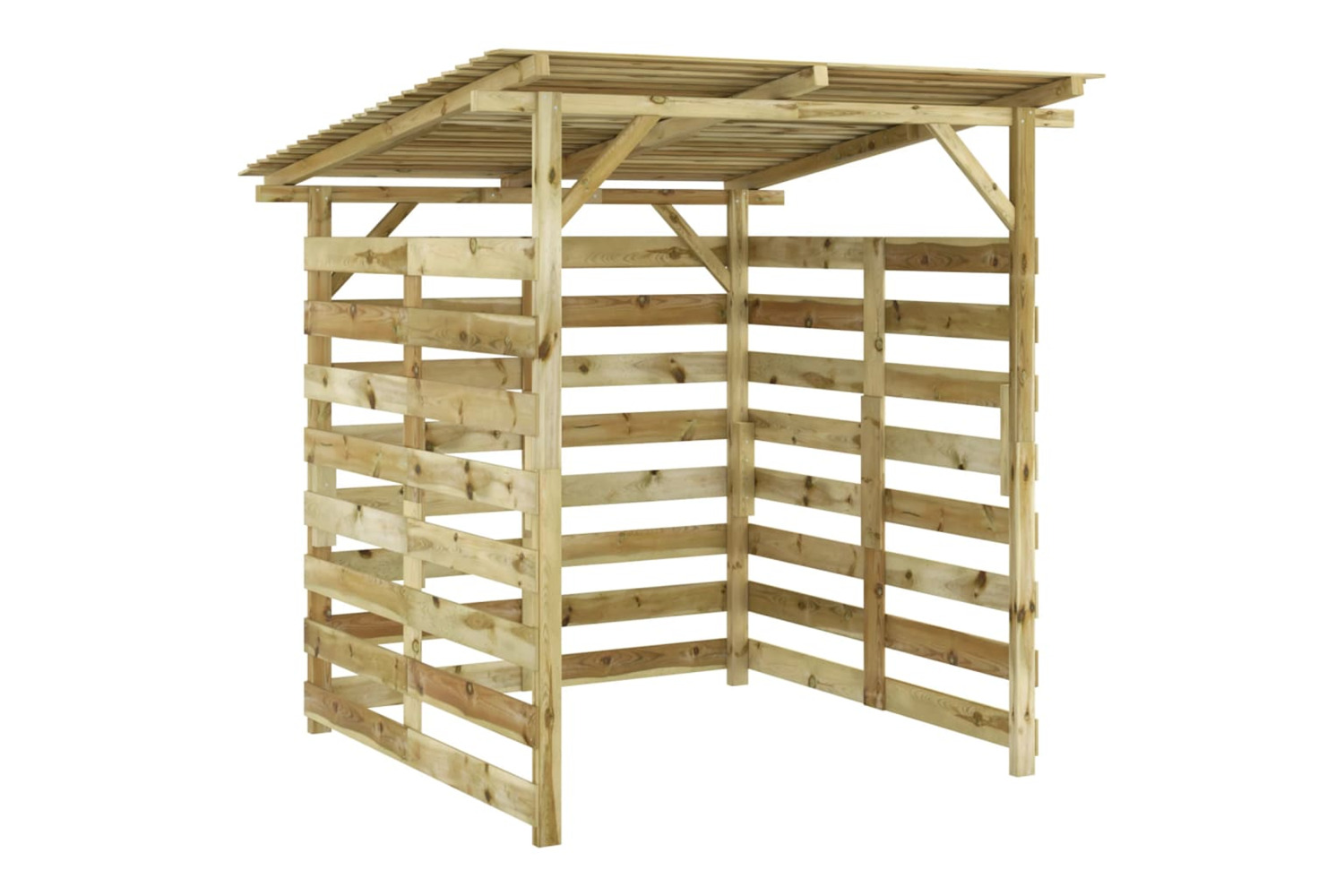 vidaXL 43325 Garden Firewood Storage Shed Impregnated Pinewood