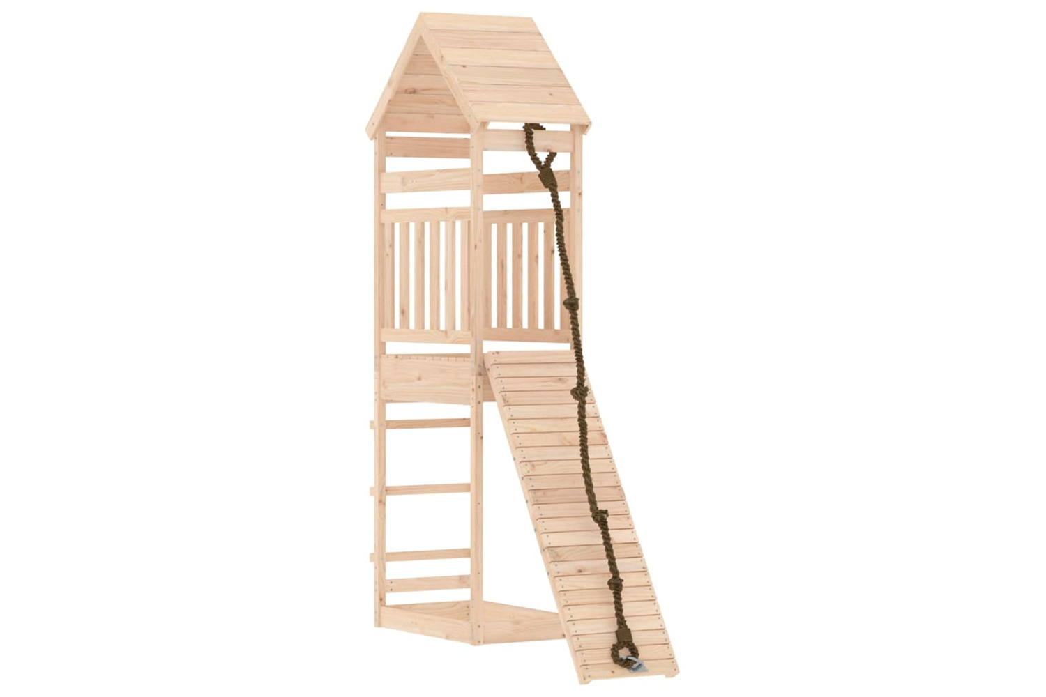 vidaXL 3156898 Playhouse With Climbing Wall Solid Wood Pine