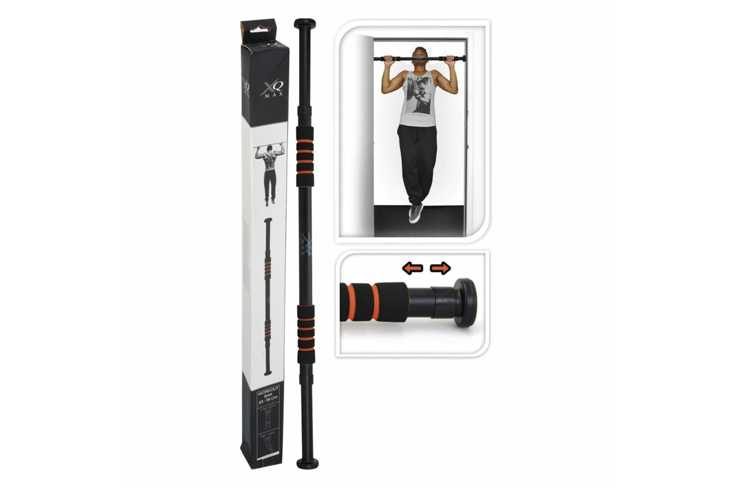 Xq Max 441957 Extendable Door Gym Bar 63-95 Cm