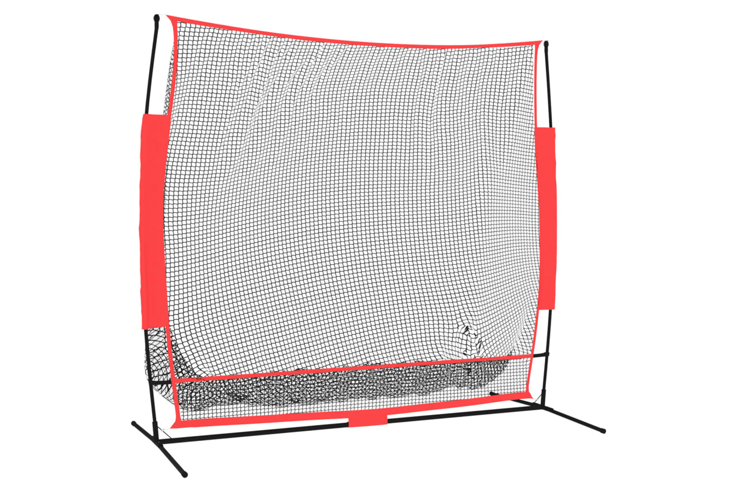 vidaXL 93746 Portable Baseball Net Black And Red 215x107x216cm Polyester