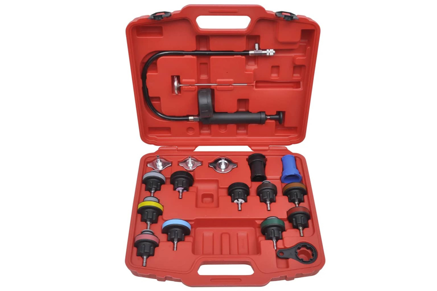 vidaXL 210334 18 Pcs Radiator Pressure Tester Kit
