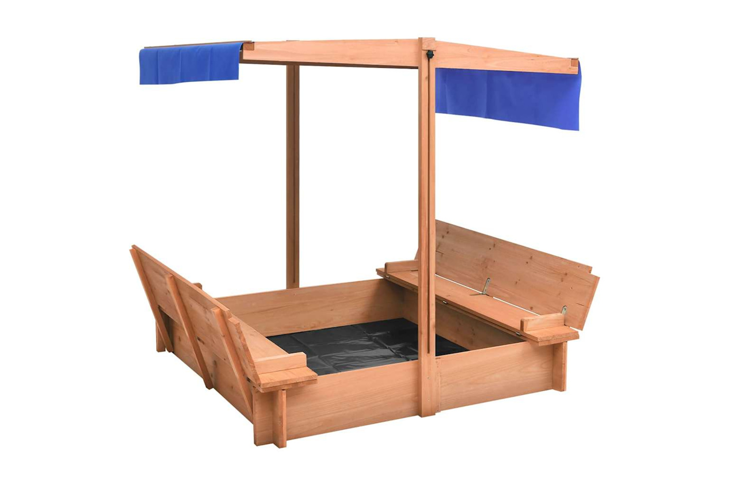 Vidaxl Sandbox With Roof Firwood 112x112x112 Cm