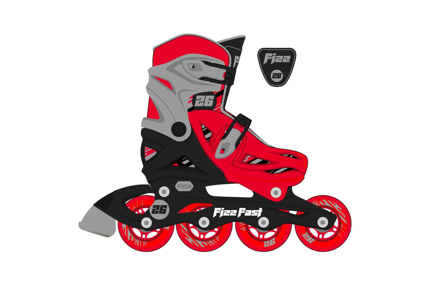 Street Surfing 440731 Inline Skate Fizz Red And Black M 35-3