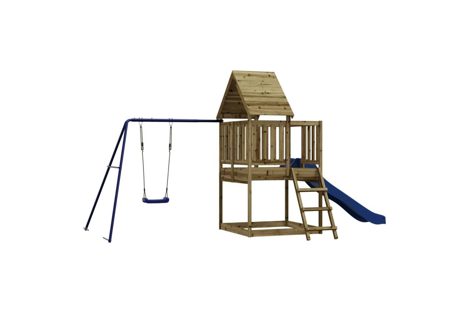 Vidaxl 3155938 Playhouse With Slide Ladder Swing Impregnated Wood Pine