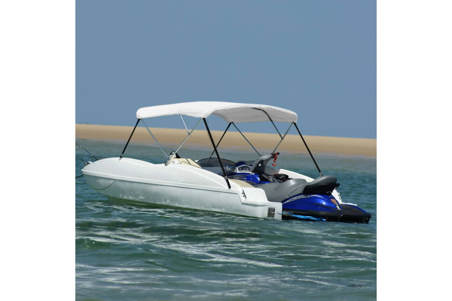 vidaXL 92360 3 Bow Bimini Top White 183x160x137cm