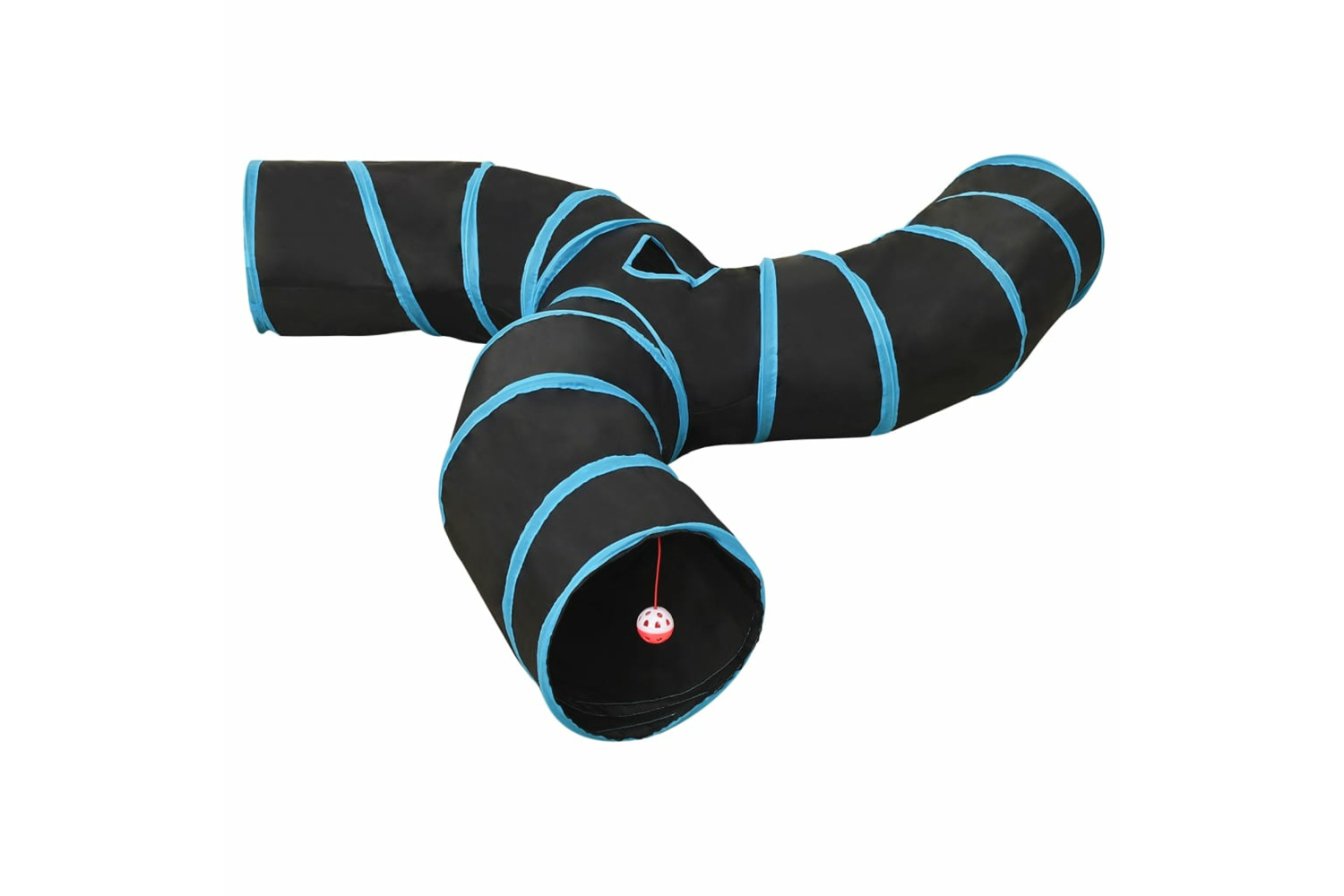 vidaXL 172186 Cat Tunnel 3-way Black And Blue 25cm Polyester