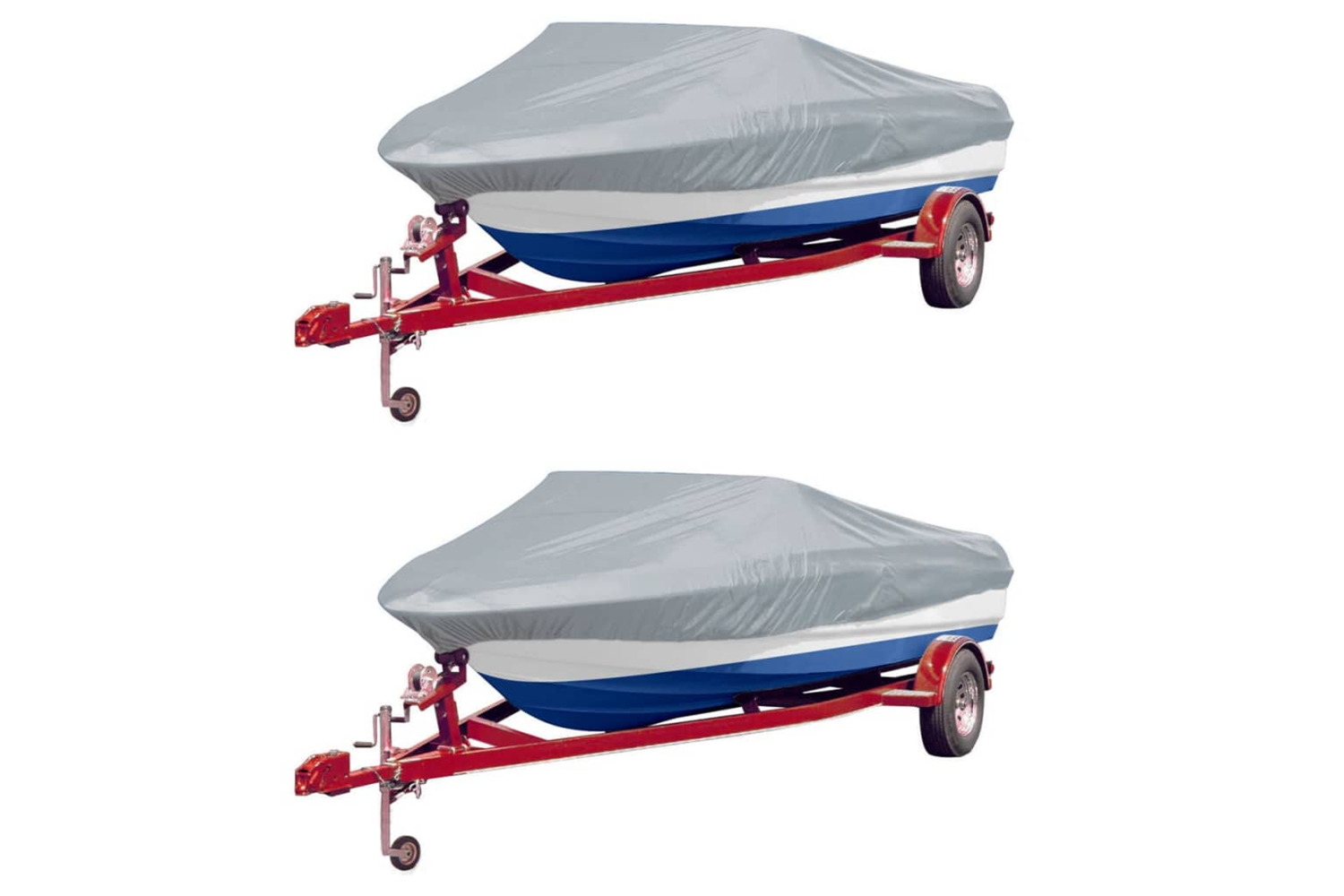 vidaXL 279107 Boat Covers 2 Pcs Grey Length 488-564cm Width 239cm
