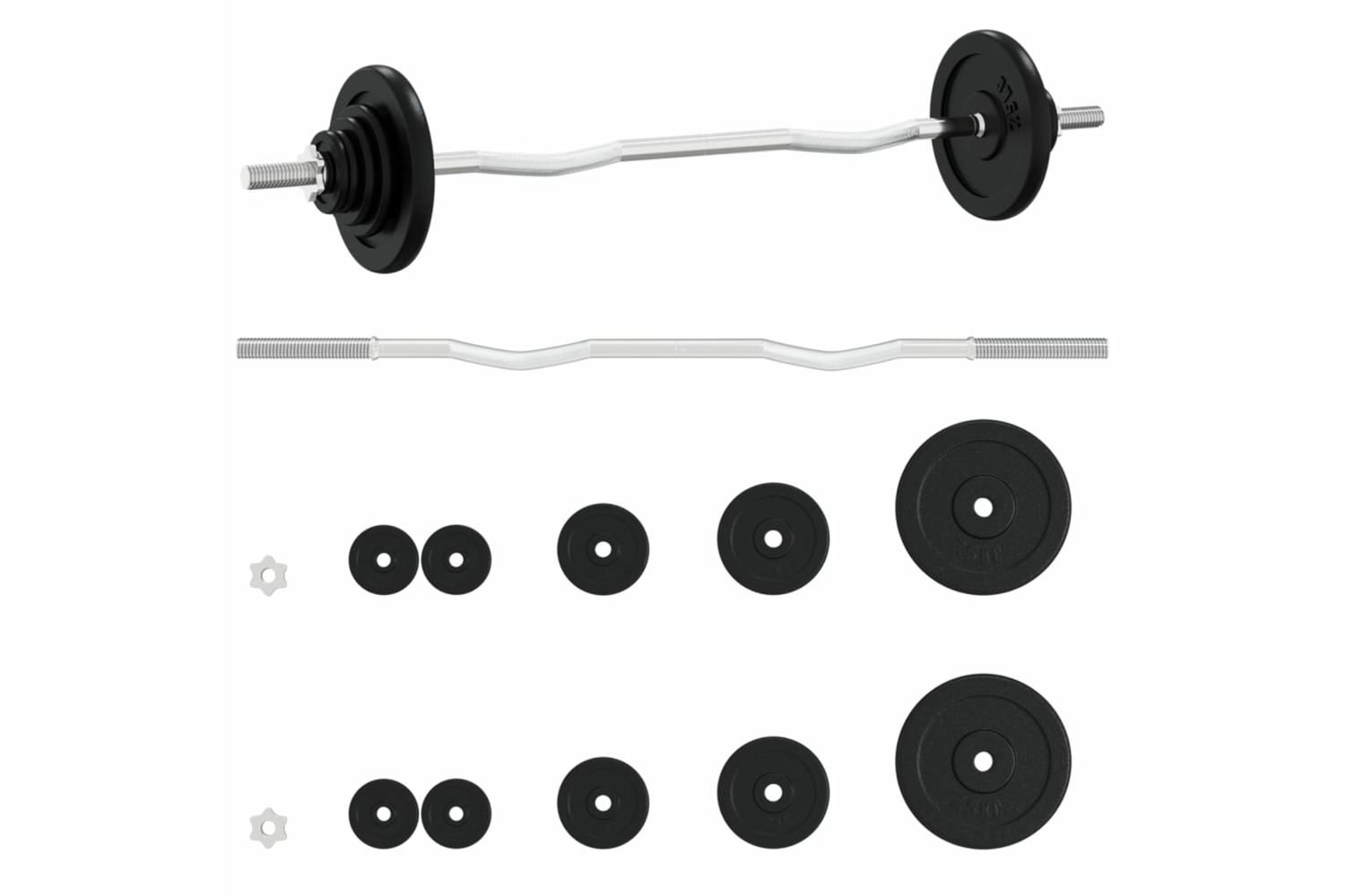 vidaXL 93628 Barbell With Plates Set 30 Kg