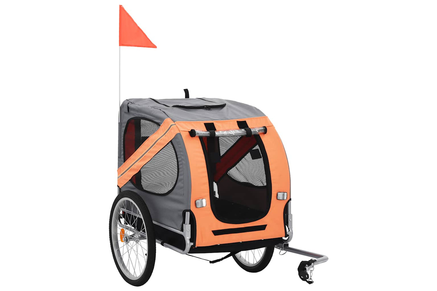 Vidaxl Pet Bike Trailer Orange And Grey