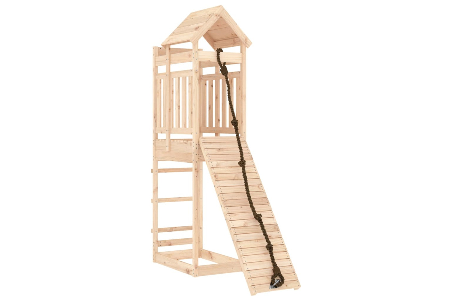 vidaXL 3156940 Playhouse With Climbing Wall Solid Wood Pine