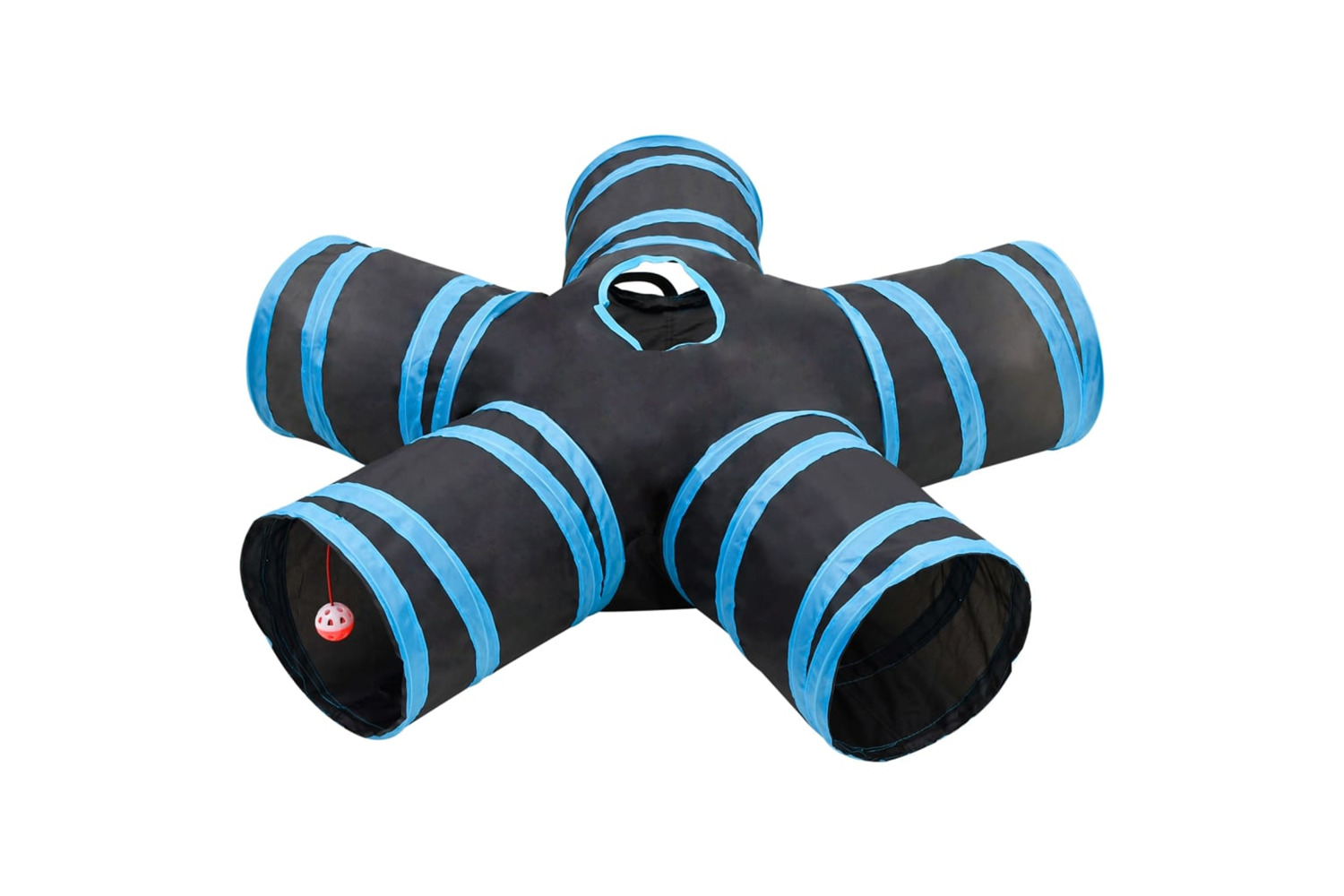 vidaXL 172184 Cat Tunnel 5-way Black And Blue 25cm Polyester