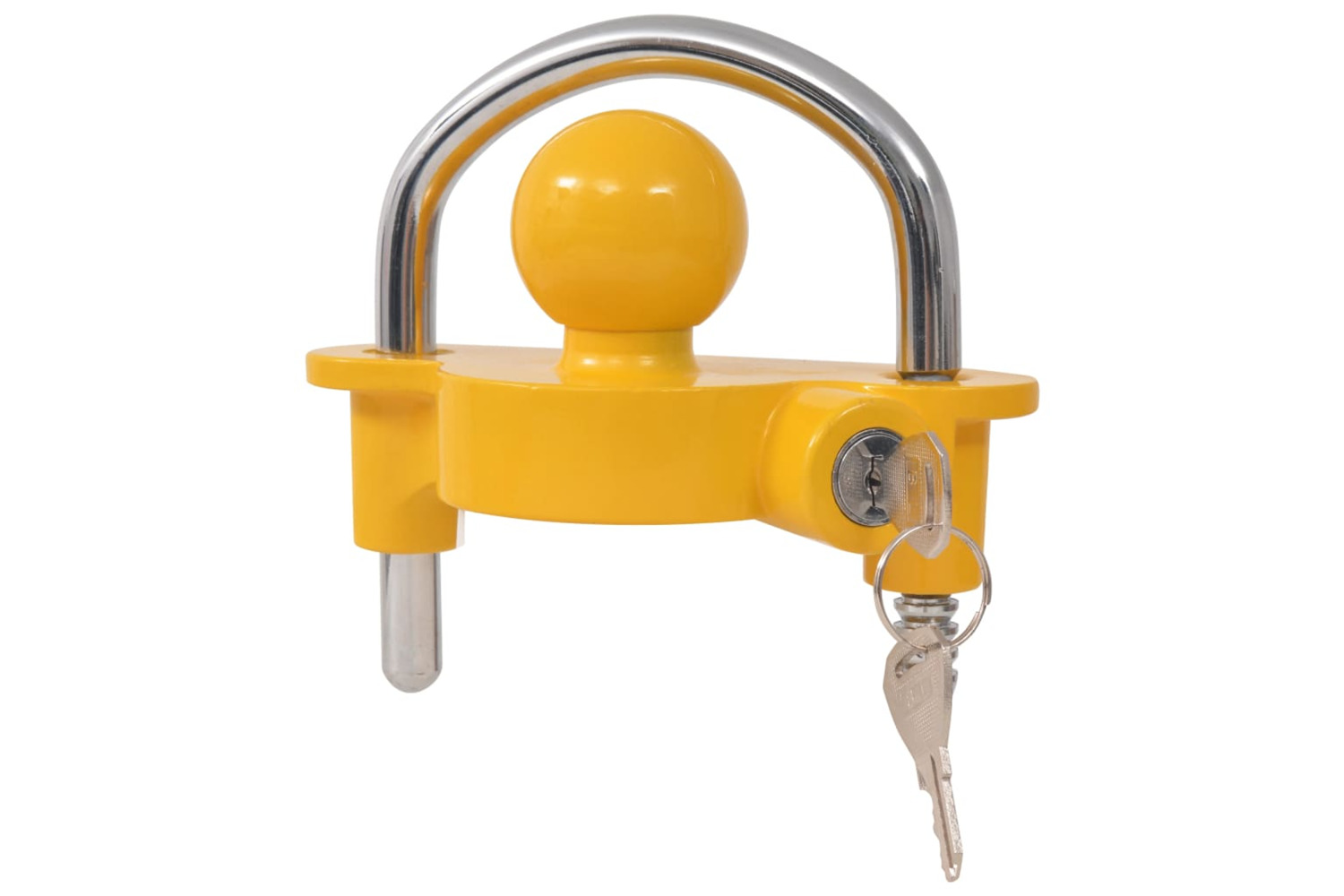 vidaXL 142675 Trailer Lock With 2 Keys Steel And Aluminium Alloy Yellow