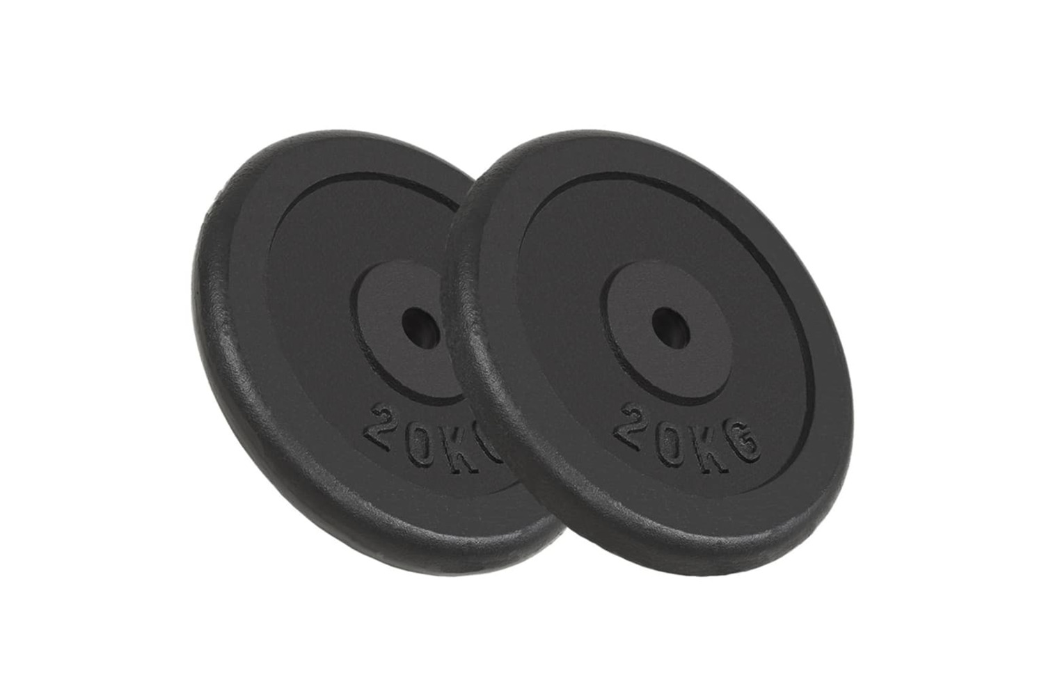 vidaXL 91397 Weight Plates 2 Pcs 2x20 Kg Cast Iron