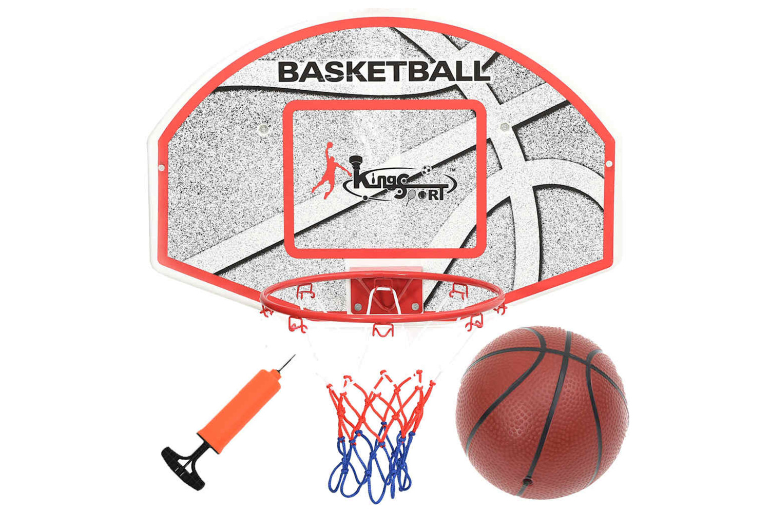 Vidaxl Five Piece Wall Mounted Basketball Backboard Set 66x44.5 Cm