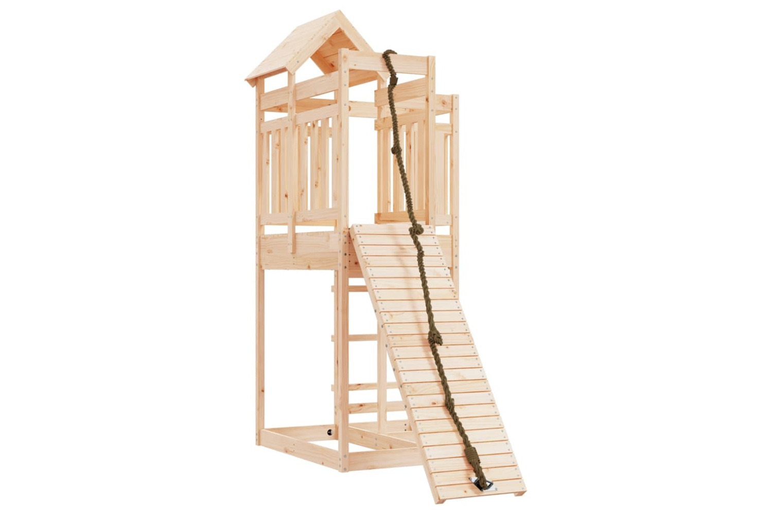 vidaXL 3156874 Playhouse With Climbing Wall Solid Wood Pine
