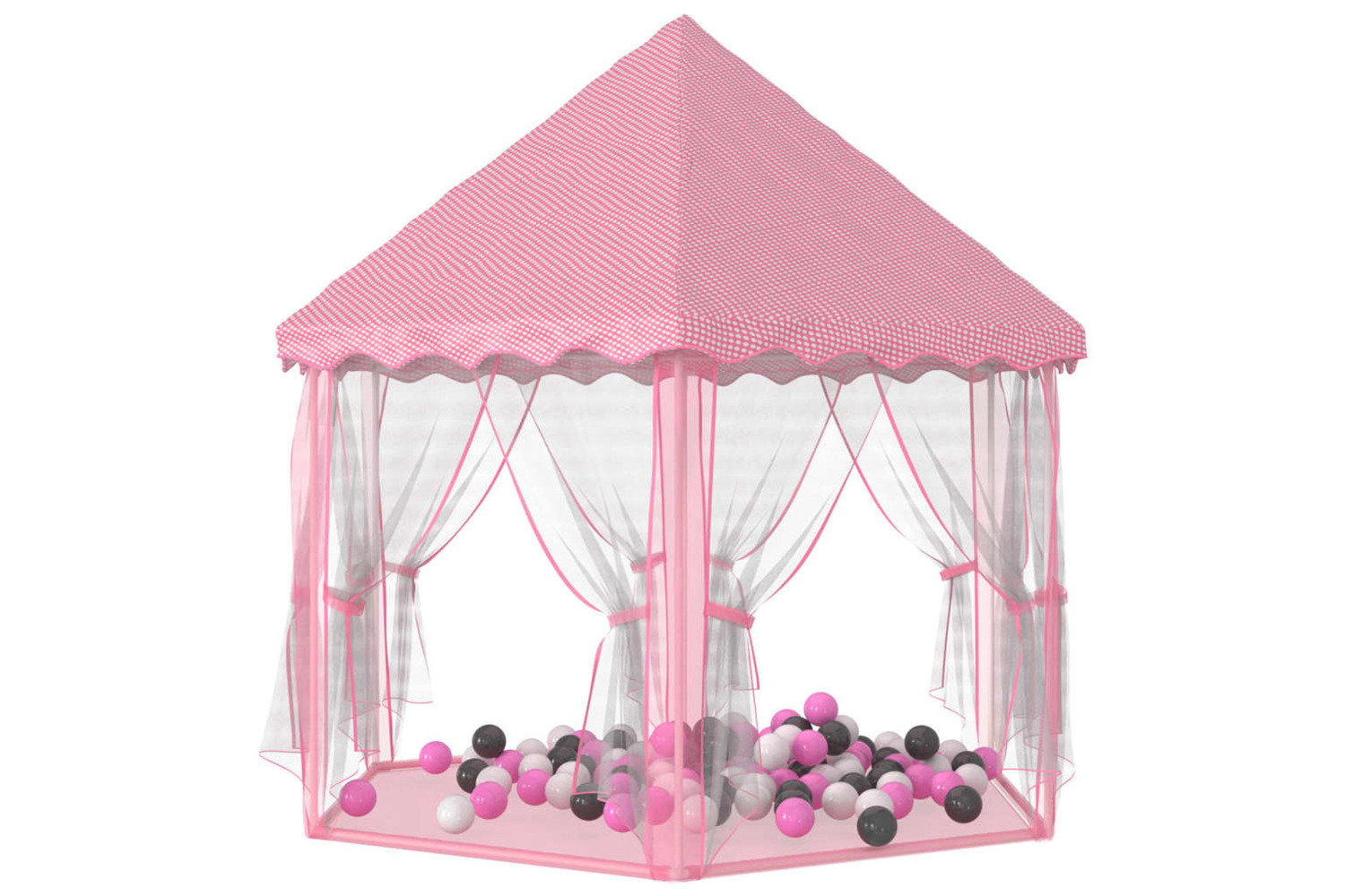 vidaXL 3107714 Princess Play Tent With 250 Balls Pink 133x140cm