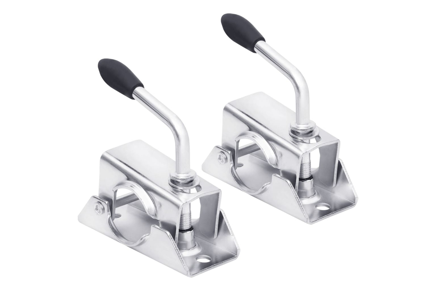 vidaXL 152245 Jockey Wheel Clamps 2 Pcs 13.5x6.5x14cm Galvanised Steel