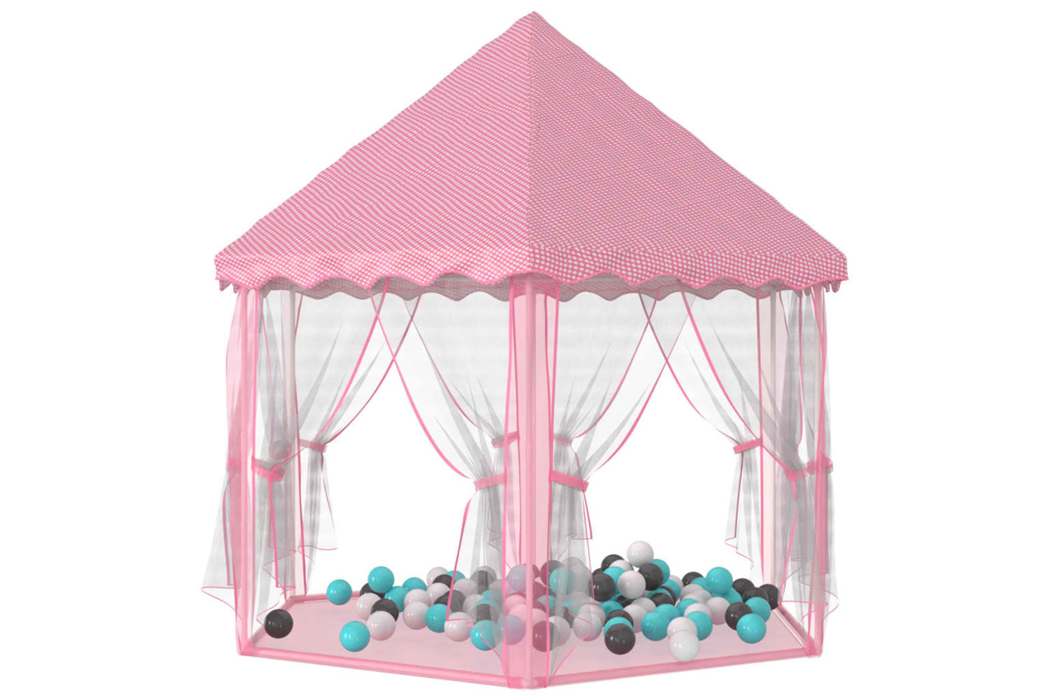 vidaXL 3107713 Princess Play Tent With 250 Balls Pink 133x140cm
