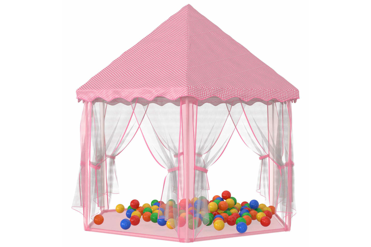vidaXL 3107712 Princess Play Tent With 250 Balls Pink 133x140cm