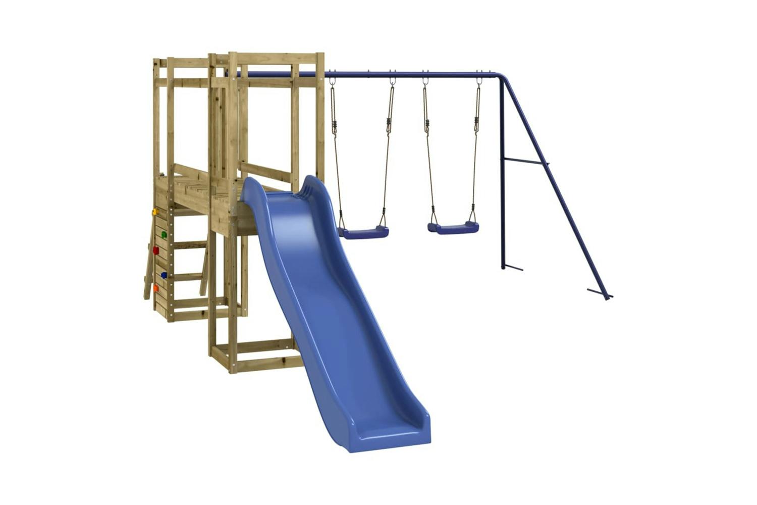 Vidaxl 3155932 Playhouse With Slide Ladder Swings Impregnated Wood Pine