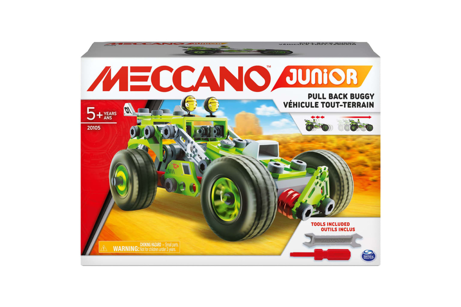 Meccano junior toolbox store pullback race car