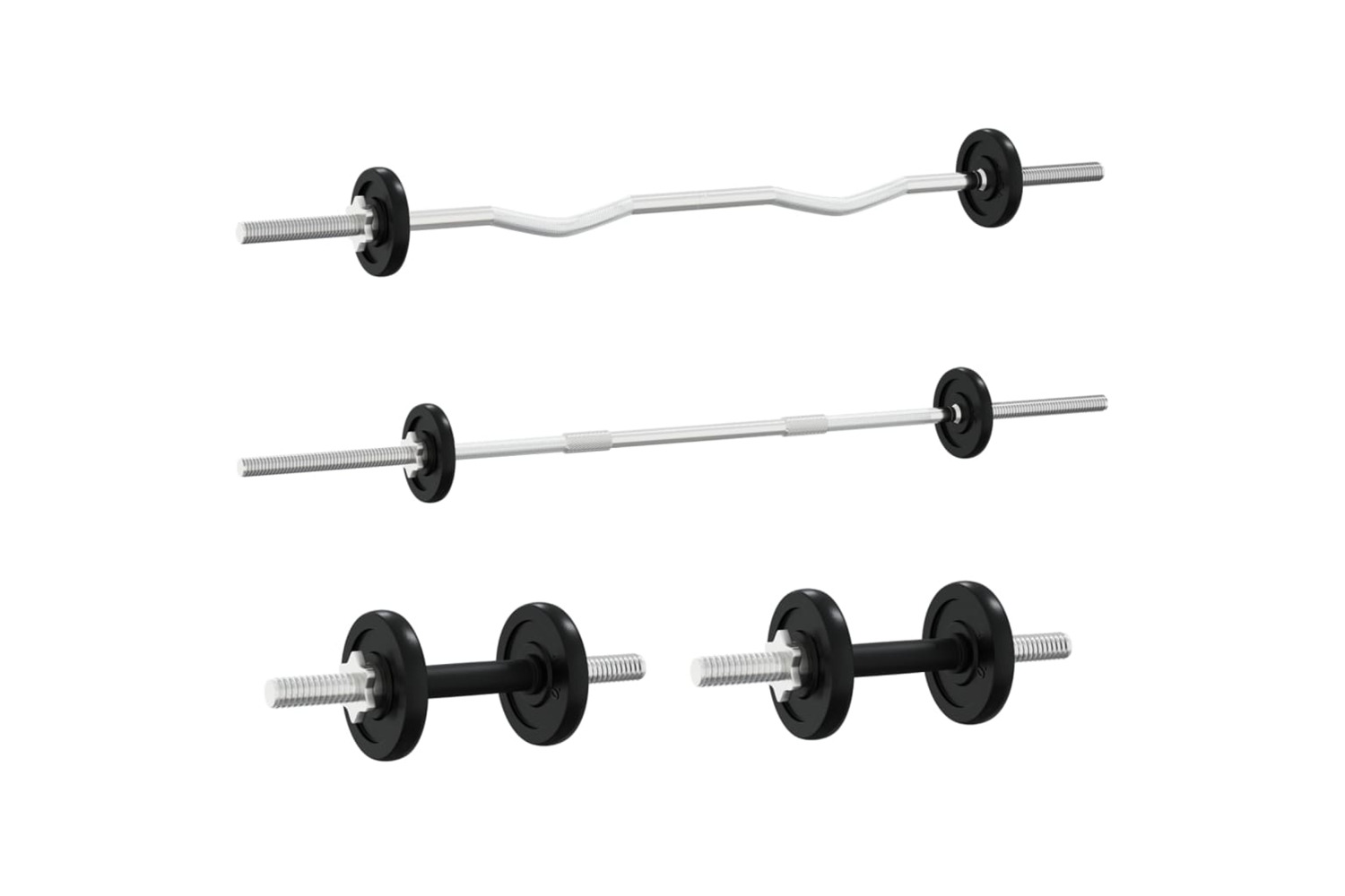 vidaXL 3145050 Barbell And Dumbbell With Plates 90 Kg Cast Iron