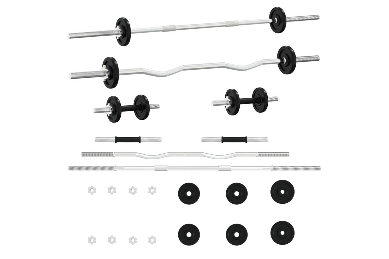 vidaXL 93634 Barbell And Dumbbell Set 30 Kg Cast Iron