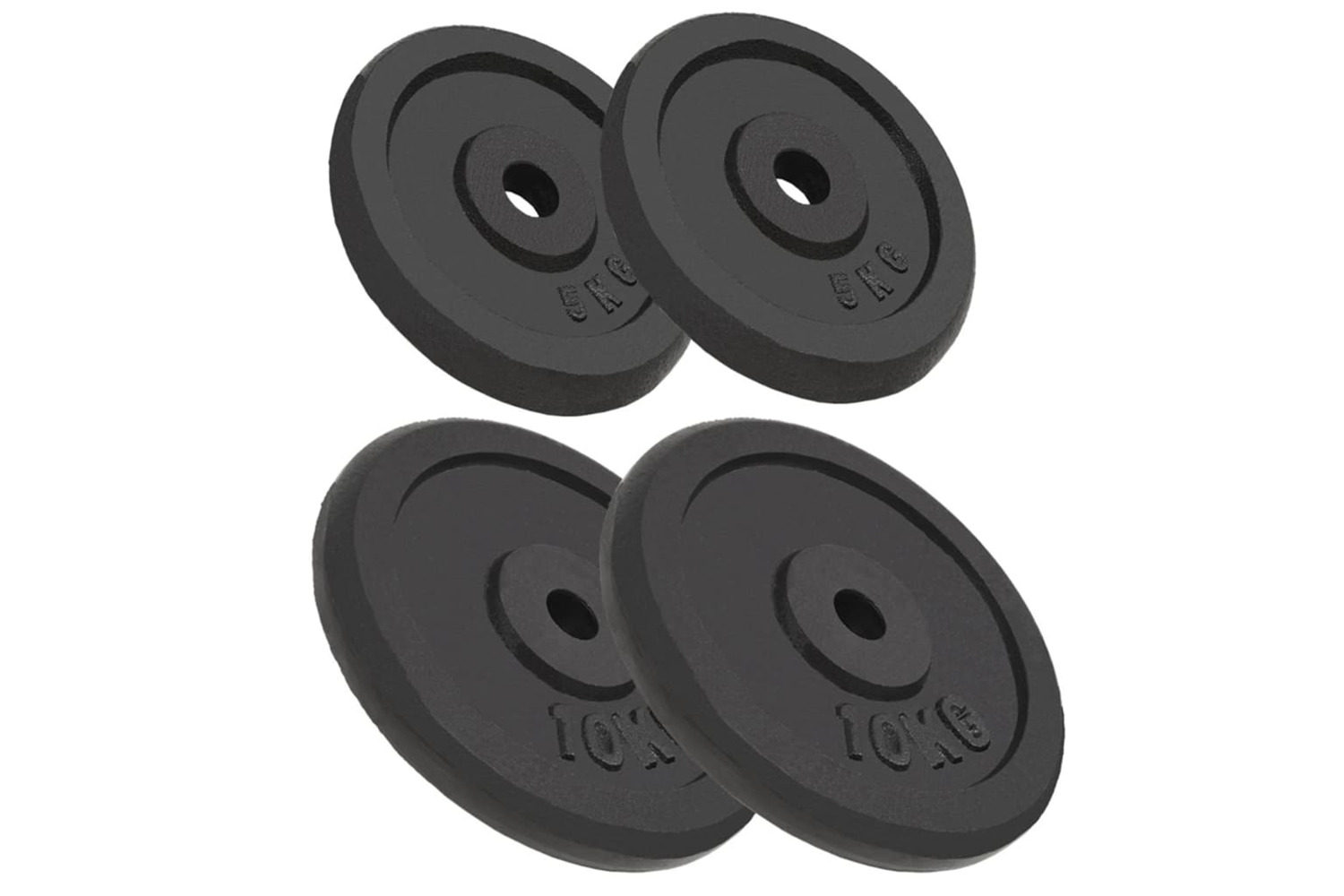vidaXL 91395 Weight Plates 4 Pcs 2x10 Kg+2x5 Kg Cast Iron
