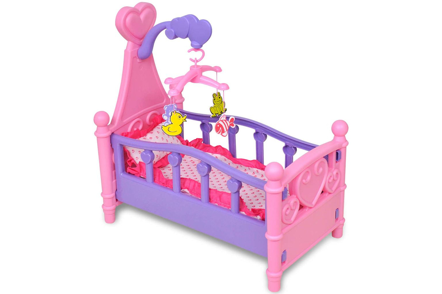 Vidaxl Kids&#039;/children&#039;s Playroom Toy Doll Bed Pink + Purple