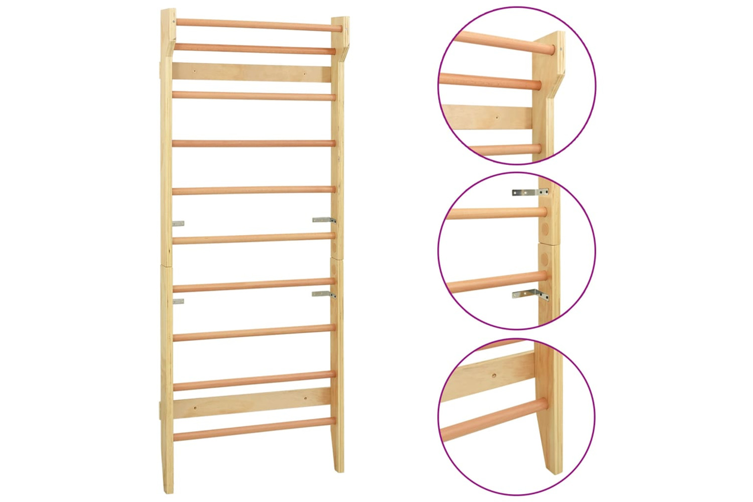 vidaXL 91787 Wall Bar 80x15.8x195cm Wood