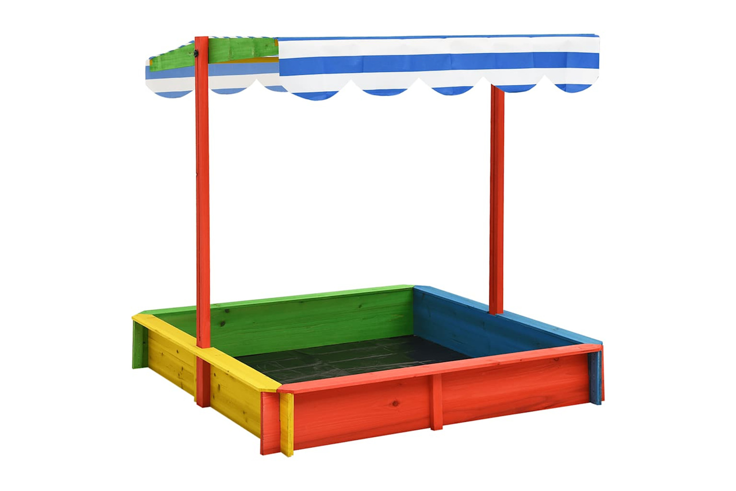 Vidaxl Sandbox With Adjustable Roof Fir Wood Multicolour Uv50