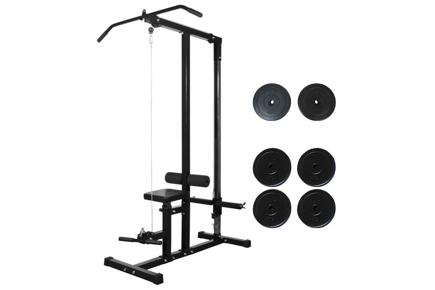 Vidaxl Power Tower With Weight Plates 40 Kg