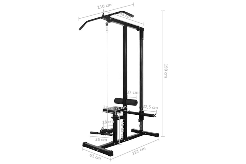 Vidaxl 275356 Power Tower With Weight Plates 40 Kg