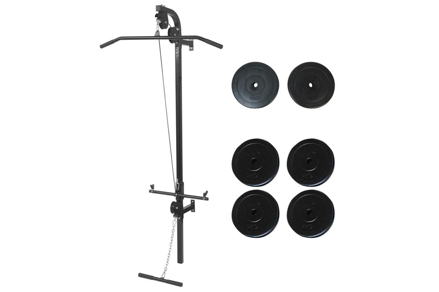 Vidaxl 275359 Wall-mounted Power Tower With Weight Plates 40 Kg
