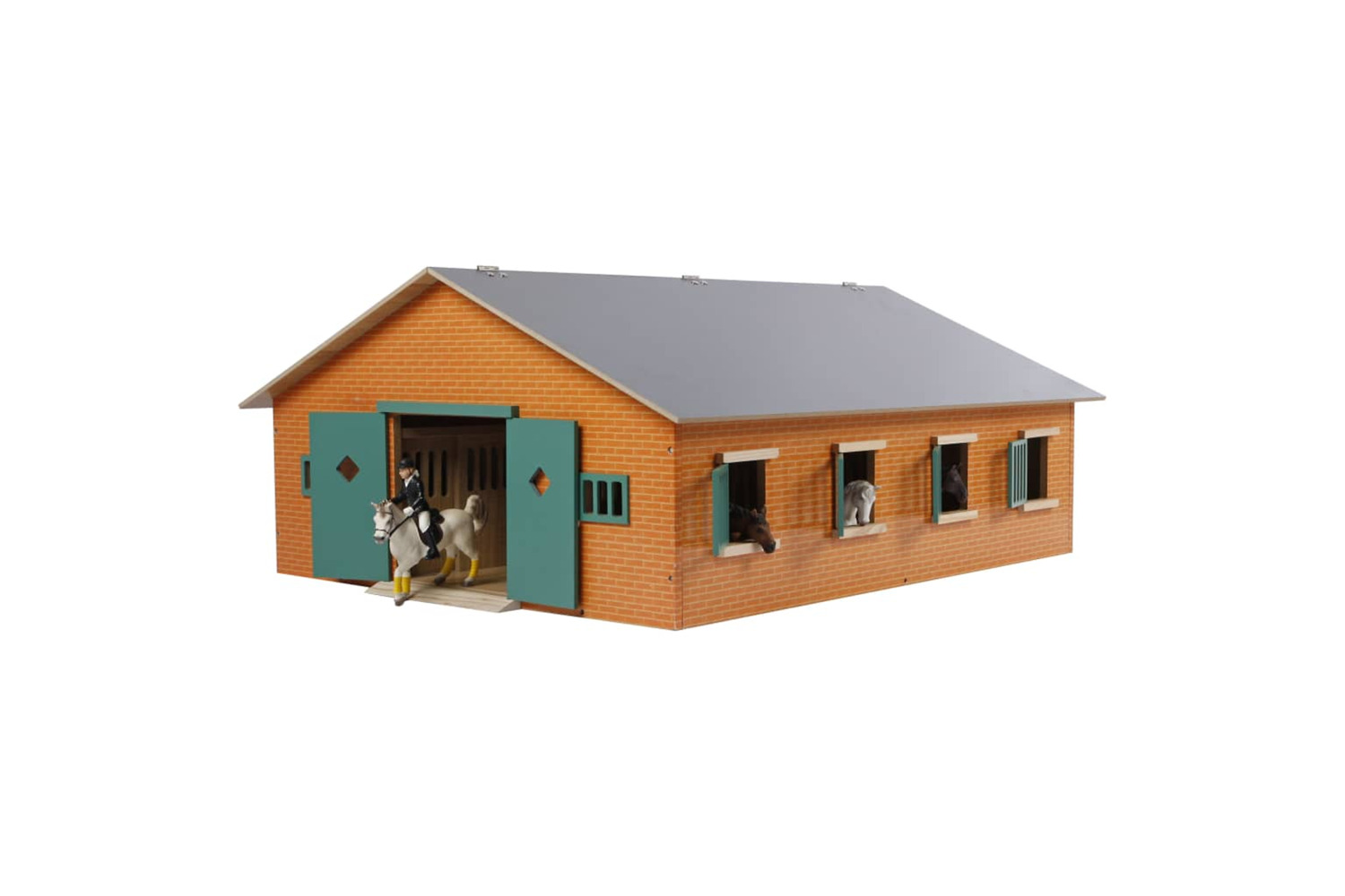 Kids Globe 410916 Farm Stables With 7 Boxes 1:24 610595