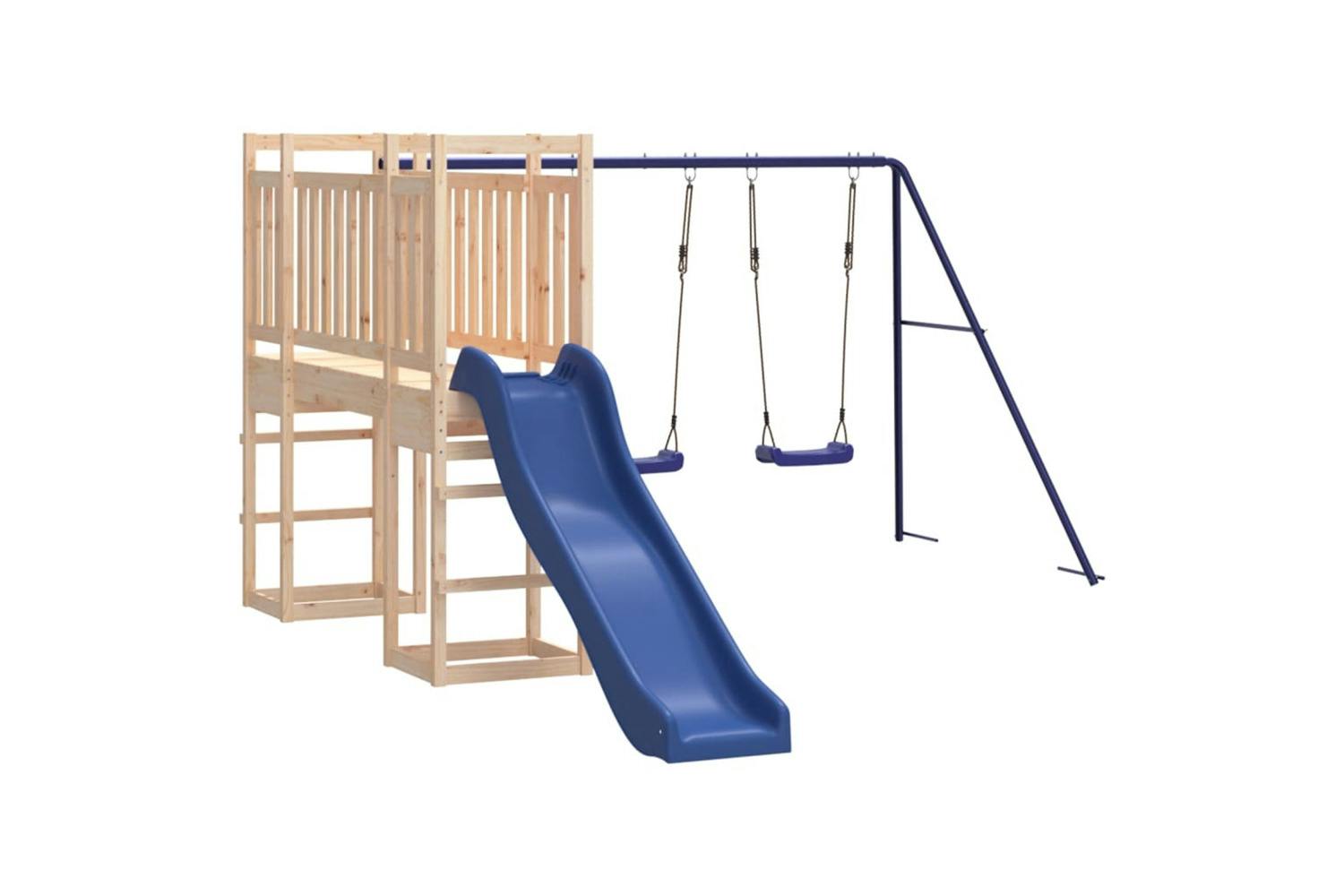 Vidaxl 3155960 Playhouse With Slide Swings Solid Wood Pine