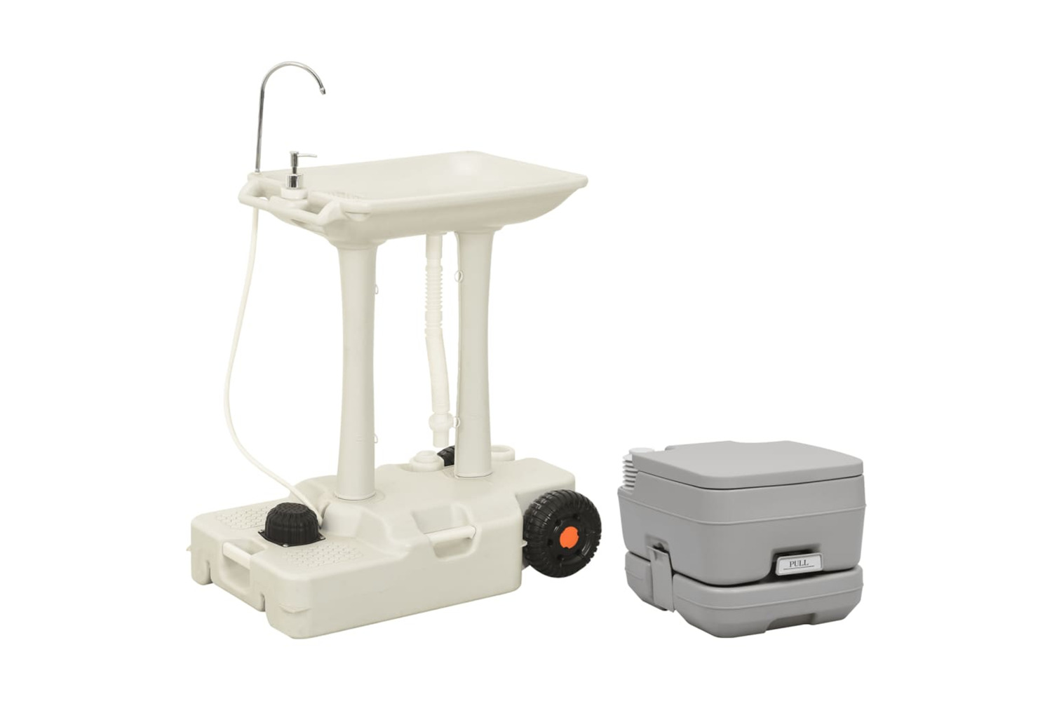 vidaXL 3154908 Portable Camping Toilet And Handwash Stand Set