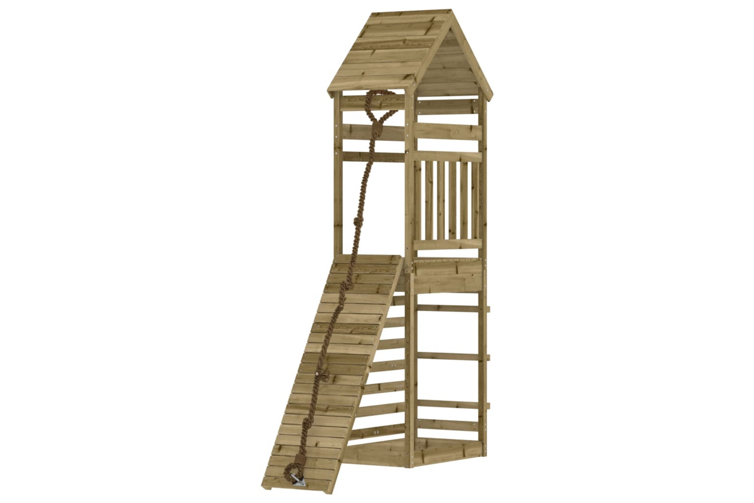 vidaXL 3156921 Playhouse With Climbing Wall Impregnated Wood Pine