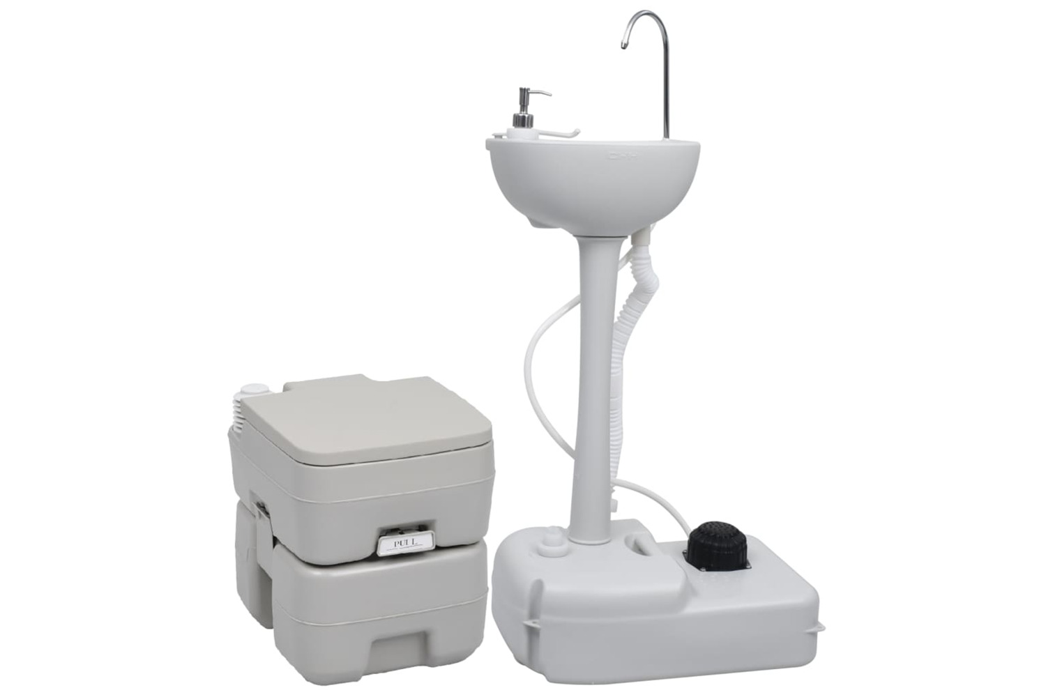 vidaXL 3154907 Portable Camping Toilet And Handwash Stand Set