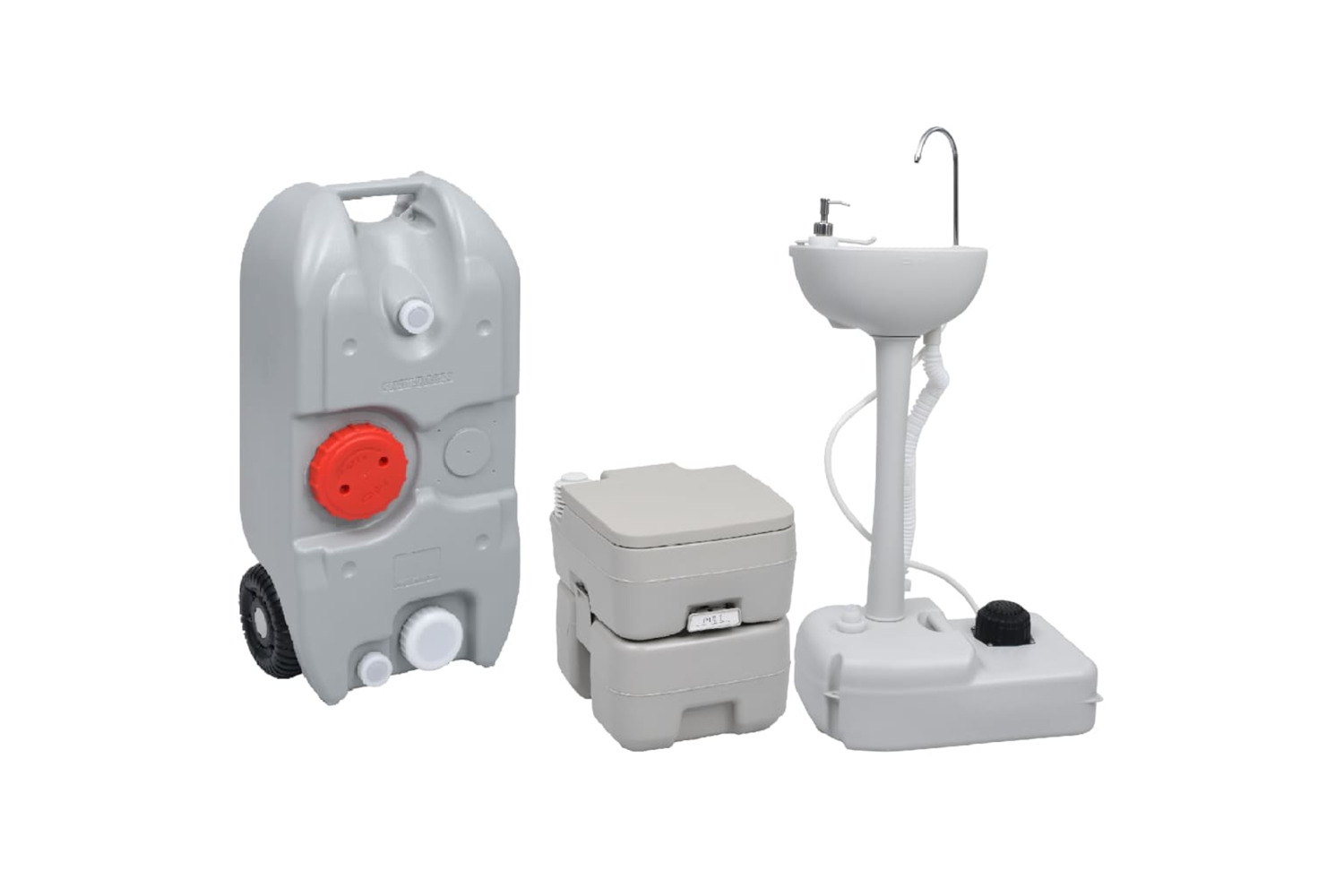 vidaXL 3154911 Portable Camping Toilet And Handwash Stand Set With Water Tank